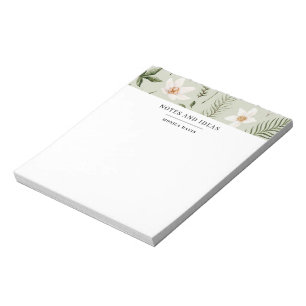 Schönes florales Wasserfarben-Grün-Gold-Muster Notizblock
