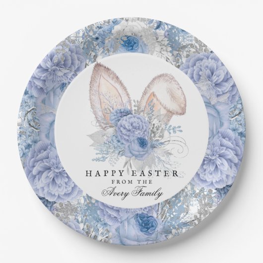 Schönes, florales WasserfarbenOstern Pappteller (Vorderseite)