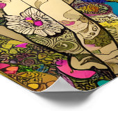 Schönes Floralpunk Balinese Girl Poster (Ecke)