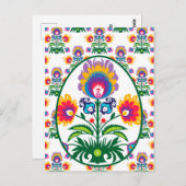 🐥 Schönes Folklore Farbenfrohe Pysanka Ostereier Postkarte (Vorne/Hinten)