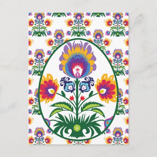 🐥 Schönes Folklore Farbenfrohe Pysanka Ostereier Postkarte (Vorderseite)