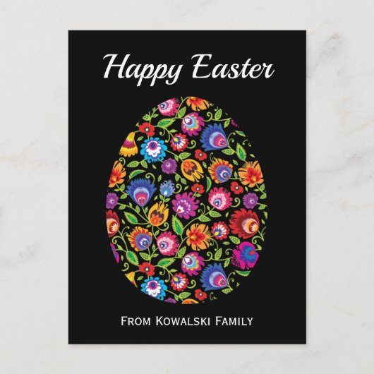 Schönes Folklore Ostereier mit eigenem Text Postkarte (Vorderseite)