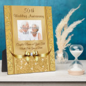 Schönes Foto 50. Hochzeit Jubiläum Plaque Fotoplatte (Seite)