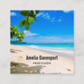 Schönes Foto an einem sonnigen tropischen Strand Quadratische Visitenkarte (Vorderseite)
