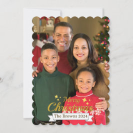 Schönes Foto der Familie Frohe Weihnachtsgrüße Feiertagskarte