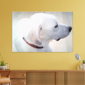 Schönes Foto des White Labrador Mix Dog Profils Leinwanddruck (Insitu (Wohnzimmer))