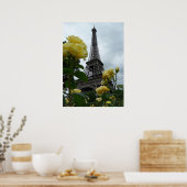 Schönes Foto Eiffel Tower Paris Gelbe Rosen Poster (Küche)