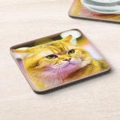 Schönes Foto einer Niedlichen Katze . Jetzt kaufen Getränkeuntersetzer (Linke Seite)