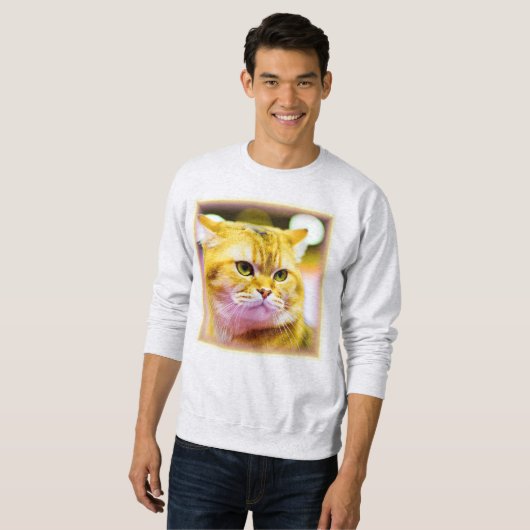 Schönes Foto einer Niedlichen Katze . Jetzt kaufen Sweatshirt (Vorne ganz)