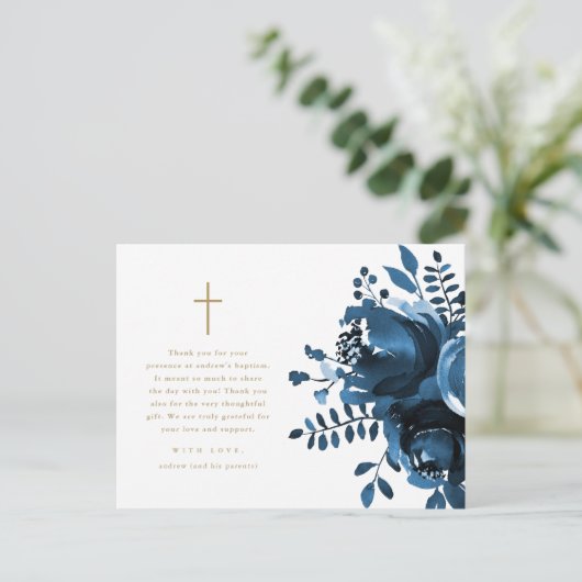 Schönes Foto für die Blumenkreuzung Vielen Dank Postkarte (Stehend Vorderseite)