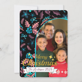 Schönes Foto für die ganze Familie Frohe Weihnacht Feiertagskarte