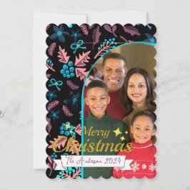 Schönes Foto für die ganze Familie Frohe Weihnacht Feiertagskarte