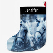 Schönes Foto für Pferde im Winter Großer Weihnachtsstrumpf (Rückseite)