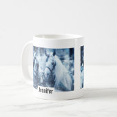 Schönes Foto für Pferde im Winter Kaffeetasse (Vorderseite Links)