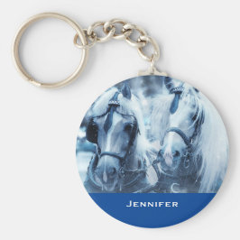 Schönes Foto für Pferde im Winter Schlüsselanhänger