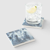 Schönes Foto für Pferde im Winter Steinuntersetzer (Seitenansicht)