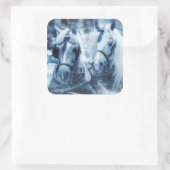 Schönes Foto für Pferde Quadratischer Aufkleber (Tasche)