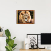 Schönes Foto Lion Face Poster (Heimbüro)
