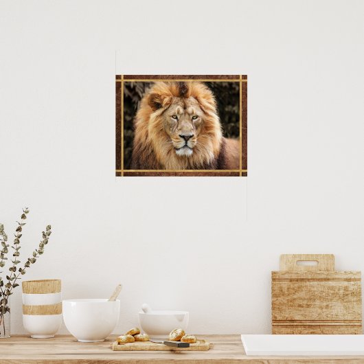 Schönes Foto Lion Face Poster (Küche)