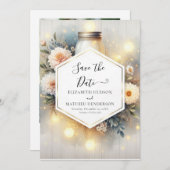 Schönes Foto Mason Jar Wedding Save The Date (Vorne/Hinten)