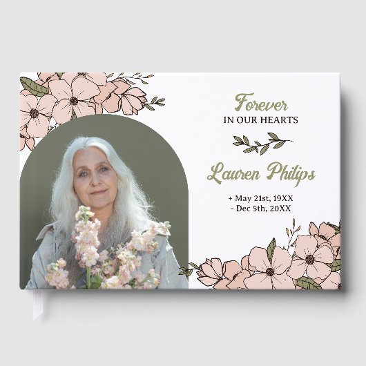 Schönes Foto mit Blumenstrauß für immer in unserem Gästebuch (Vorderseite)