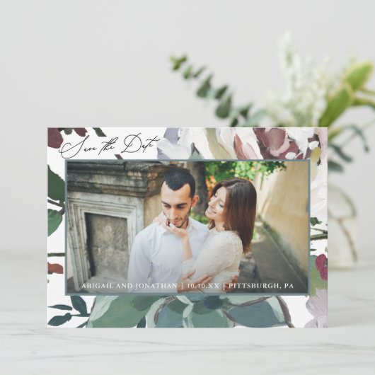 Schönes Foto mit Wasserfarben Save The Date (Stehend Vorderseite)