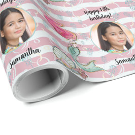 Schönes Foto Text Mermaid unter dem Meer Geschenkpapier