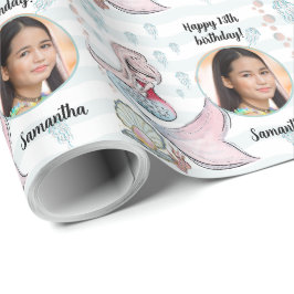 Schönes Foto Text Mermaid unter dem Meer Geschenkpapier