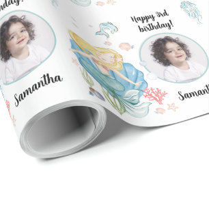Schönes Foto Text Mermaid unter dem Meer Geschenkpapier