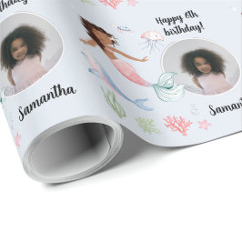 Schönes Foto Text Mermaid unter dem Meer Geschenkpapier