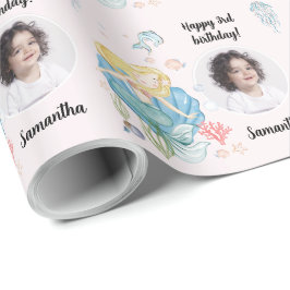 Schönes Foto Text Mermaid unter dem Meer Geschenkpapier