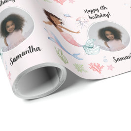 Schönes Foto Text Mermaid unter dem Meer Geschenkpapier