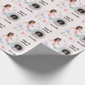 Schönes Foto Text Mermaid unter dem Meer Geschenkpapier (Ecke)