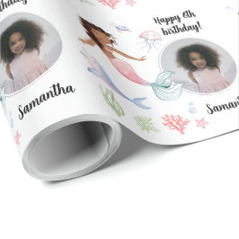 Schönes Foto Text Mermaid unter dem Meer Geschenkpapier