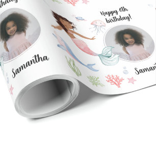 Schönes Foto Text Mermaid unter dem Meer Geschenkpapier