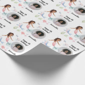 Schönes Foto Text Mermaid unter dem Meer Geschenkpapier (Ecke)