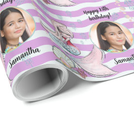 Schönes Foto Text Mermaid unter dem Meer Geschenkpapier