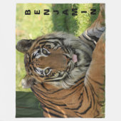 Schönes Foto Tiger Fleecedecke (Vorderseite)