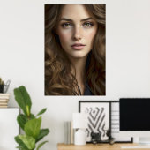Schönes fotorealistisches Frauenportrait AI Genera Poster (Heimbüro)