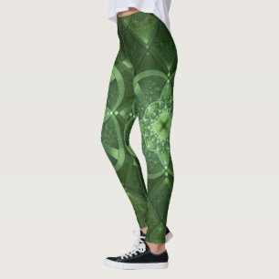 Schönes Fraktal Green Celtic Pattern Leggings