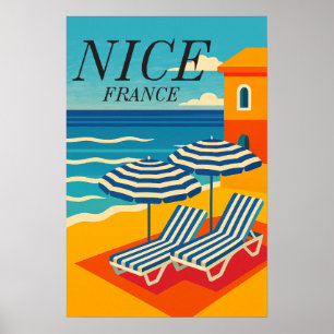 Schönes Frankreich Farbige Vintage-Reise Poster