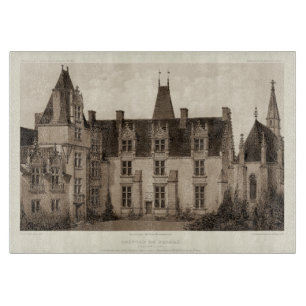 Schönes französisches Chateau in den Sepia-Töne Schneidebrett