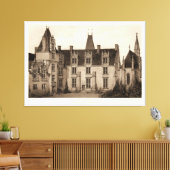 Schönes französisches Schloss in Sepia Tones Leinwanddruck (Insitu (Wohnzimmer))