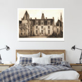 Schönes französisches Schloss in Sepia Tones Leinwanddruck (Insitu (Schlafzimmer))