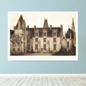 Schönes französisches Schloss in Sepia Tones Leinwanddruck (Insitu (Holzboden))