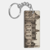 Schönes französisches Schloss in Sepia Tones Schlüsselanhänger (Vorderseite links)