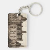 Schönes französisches Schloss in Sepia Tones Schlüsselanhänger (Rückseite)
