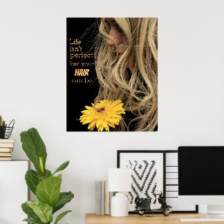 Schönes Frauenhaus Blume Friseur Salon Poster