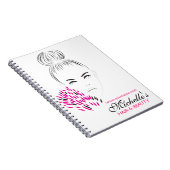 Schönes Frauenmode-Illustrationseinbrennen Notizblock (Rechte Seite)