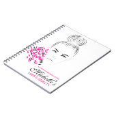 Schönes Frauenmode-Illustrationseinbrennen Notizblock (Linke Seite)